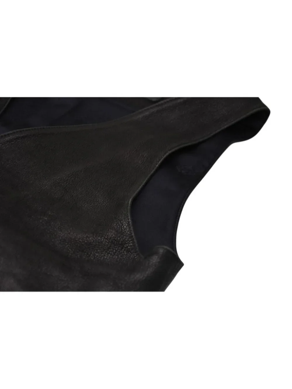 Chrome Hearts Leather Vest Cross Ball Button Black M
